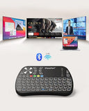 Bluetooth Mini Keyboard With Touchpad, 2.4G Mini Wireless Keyboard And Mouse With Ir Learning Support, Cyclic Rgb Backlit, Rechargeable For Pc, Smart Tv, Laptop, Android Tv Box Type-C