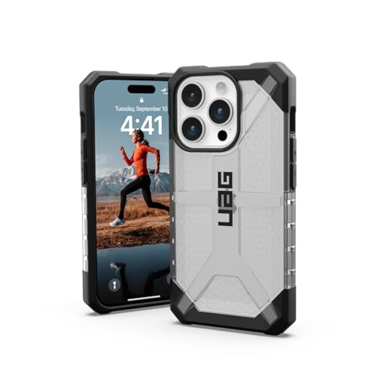 Uag [Updated Ver] Compatible With Iphone 15 Pro Case 6.1" Plasma Ice Rugged Transparent Clear Military Grade Drop Tested Protective Cover