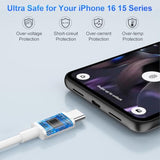 2Pack 6Ft For Google Pixel Charger Cable Usb C To C Fast Charging Cable Pd 45W For Pixel 10 9 Pro Xl 9A Fold 8A 8 Pro 7A,Type C Charger Cord For Iphone 16 17 Pro Max Samsung S25 S24 Ultra A16,White