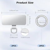 MoKo 2pcs Phone Tether Tab, Stainless Steel Cell Phone Lanyard Pads, Phone Strap Replacement Part with 2pcs Spring Rings, Phone Strap Connector Tether Tabs for Most Full Coverage Phone Cases, Silver