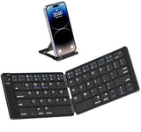 Foldable Bluetooth Keyboard,Portable Wireless Keyboard,Rechargeable,Full Size,Ultra Slim,Compatible Ios Android Windows Smartphone Tablet And Laptop-(Black)