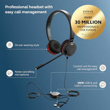 Evolve 20 SE Wired Dual-Ear Headset with Microphone for Work, USB-A and USB-C Wired Headphones, Microsoft Teams Certified, On-Ear Comfort, Connects