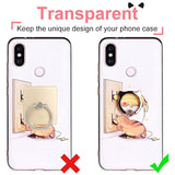 Cat Phone Ring Holder Clear Cell Phone Ring Holder Transparent Stand Finger Grip (1 Silver + 1 Rose Gold Cat)