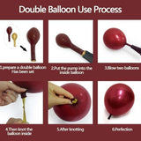 Double Stuffed Burgundy Balloon Arch for Birthday Valentines Party Decor