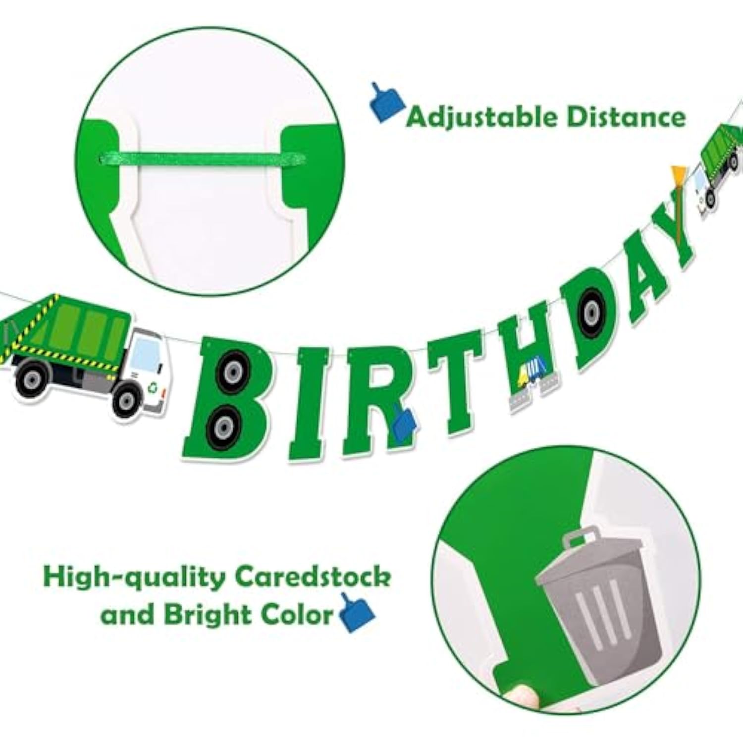 3 Pcs Garbage Truck Birthday Decorations Trash Truck Birthday Banner Waste Management Recycling Rubbish Party Favors For Boys And Girls Baby Shower Parties Supplies