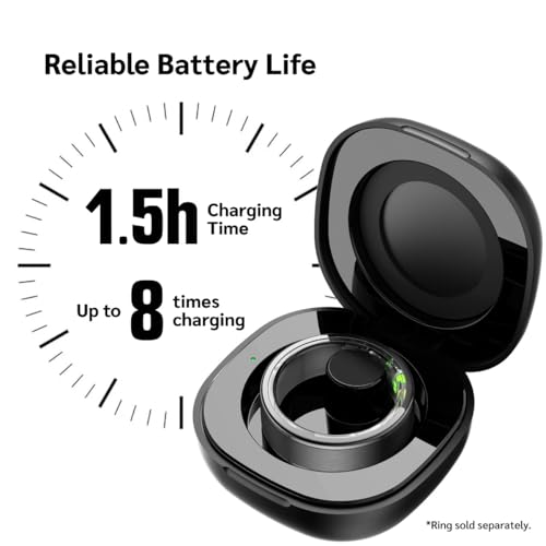 Herz P1 Rapid Charging Case - Smart Ring Portable Charging Case with 200 mAh Battery Magnetic Charger