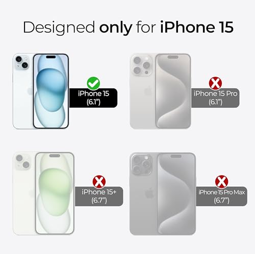 2 Pack Screen Protector for iPhone 15 [6.1-inch] Case Friendly MilitaryShield HD Clear Film - Made in USA