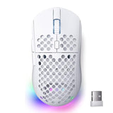 M1 Wireless Gaming Mouse, 24000Dpi, 180Hrs Battery, 16.8M Rgb, 6 Programmable Buttons, Lightweight, Tri-Mode (2.4G/Bt5.2/Usb-C) For Pc/Mac/Laptop - White