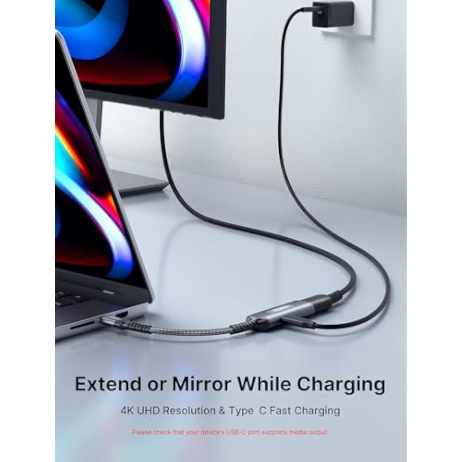 Usb-C To Digital Av Adapter, 2-In-1 Usb C To Hdmi With Pd Charger, 4K@30Hz 100