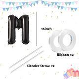 Black 16" Foil Letter Balloons A–Z Set – 26pcs for Custom Party Banners & Decorations