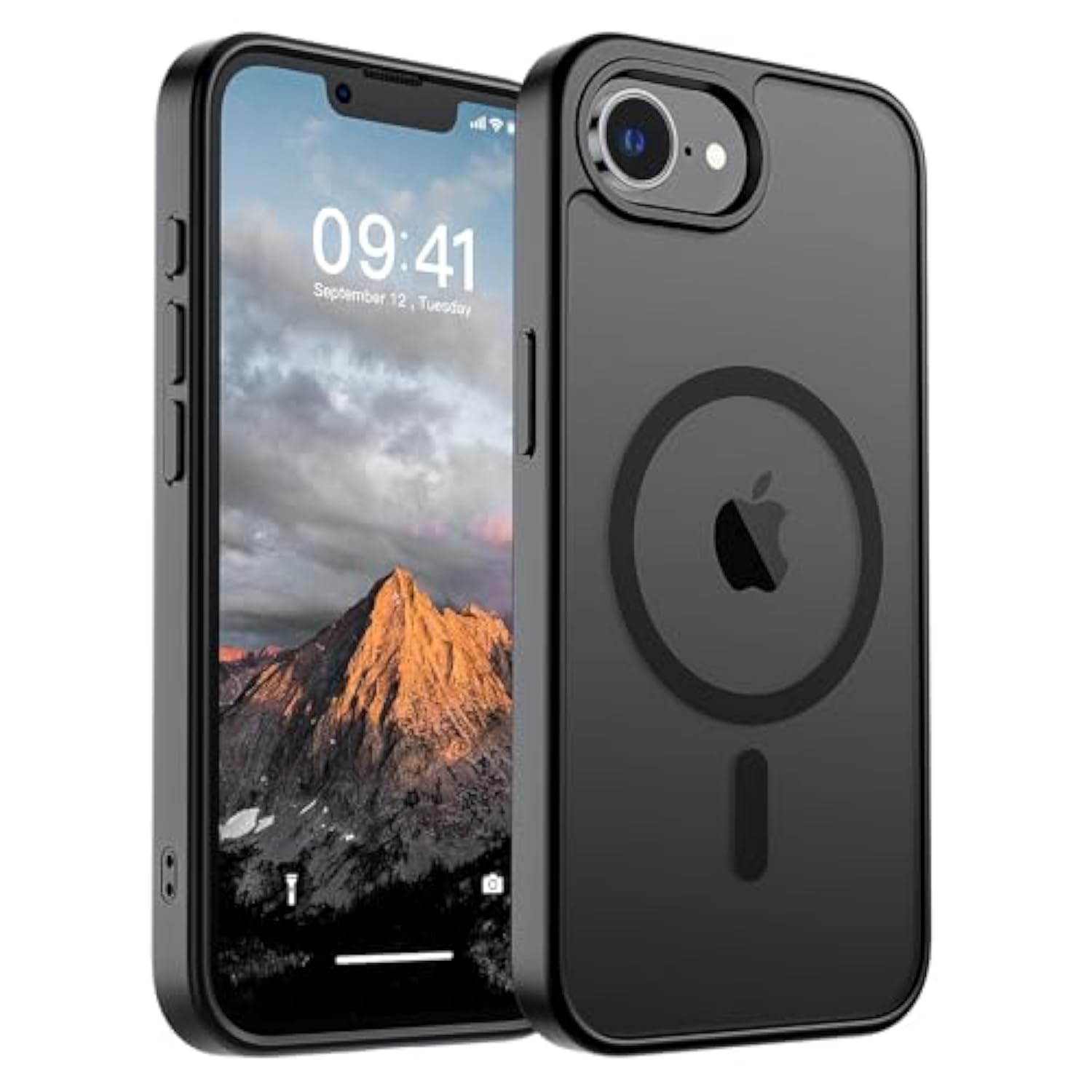Magnetic For Iphone 16E Case (Compatible With Magsafe)( Grade Drop Protection) Slim Translucent Matte Shockproof With Anti-Fingerprint Phone Case 2025,Black