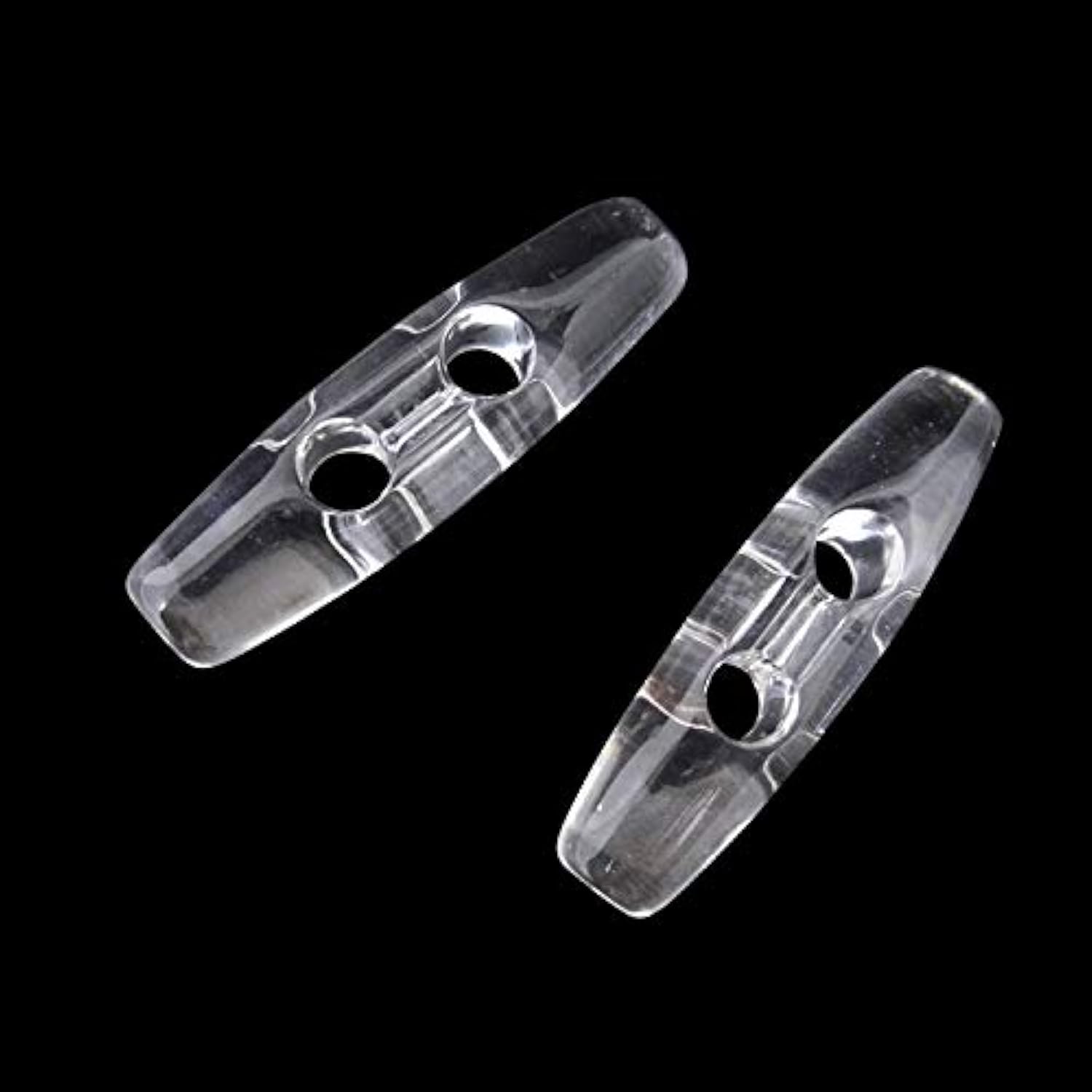 30Pcs Acrylic Clear 2 Hole Olive Shape Sewing Toggle Buttons For Sewin