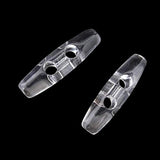 30Pcs Acrylic Clear 2 Hole Olive Shape Sewing Toggle Buttons For Sewin