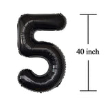 Giant Black 50 Foil Balloons for 50th Birthday or Anniversary Party Decorations