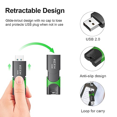 Flash Drive 64Gb Thumb Drive 5 Pack 64 Gb Usb Flash Drive Usb 2.0 Memory Stick 64G Thumb Drives Jump Drive Data Storage (64Gb, 5 Mixed Colors)