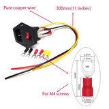 Rocker Switch Power Socket Inlet Module Plug And 4.9Ft Power Cord With 10A Fuse Switch 10A 250V 3 Pin Iec320 C14