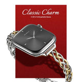 Slim Bracelet Compatible with  Watch Bands 38/40/41/42/44/45/46/49mm for Women, Celtic Thin Dressy Stainless Steel Metal Designer Fancy Strap