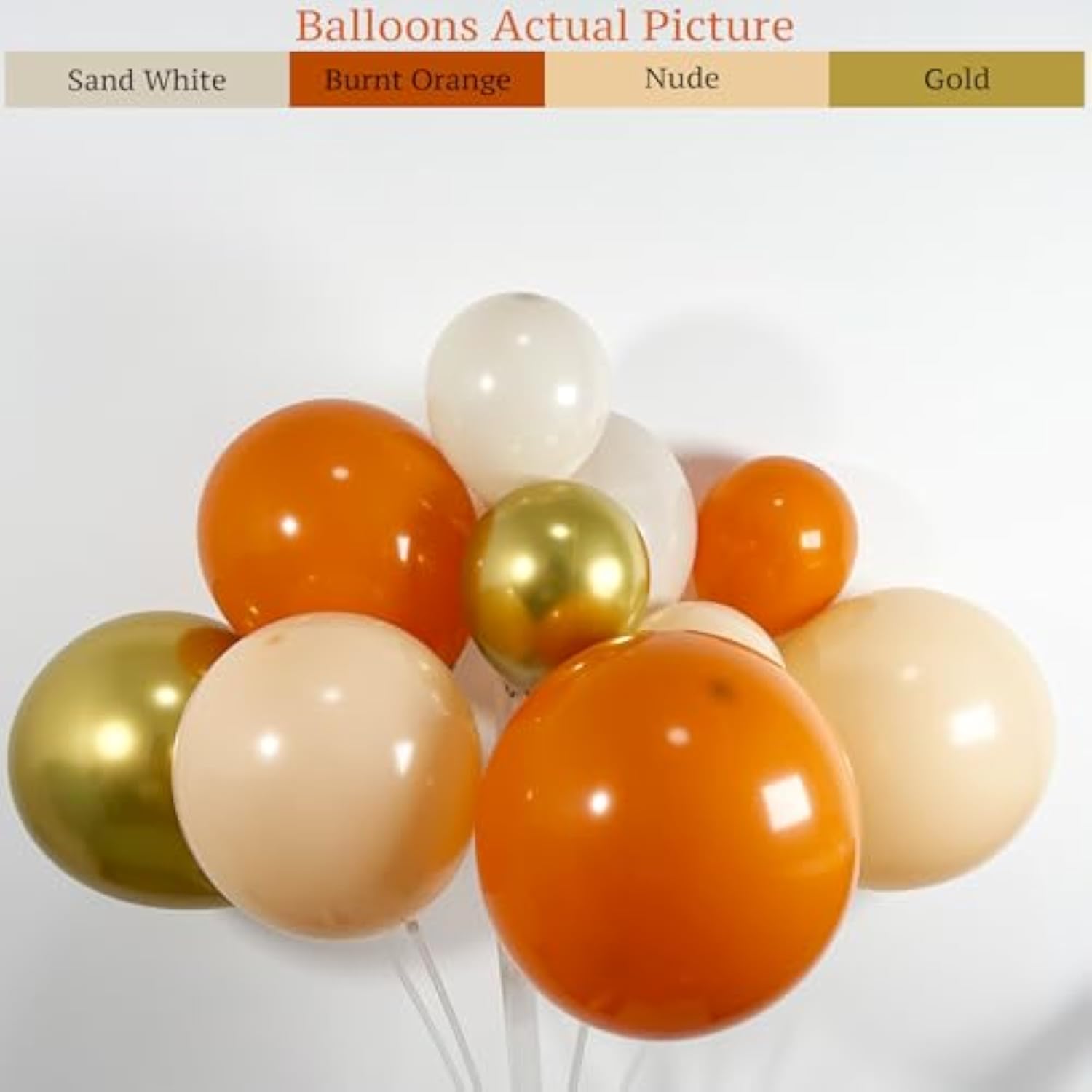Fall Balloon Arch Kit: Pumpkin Foil, Orange, Nude, Gold, White (135pcs)