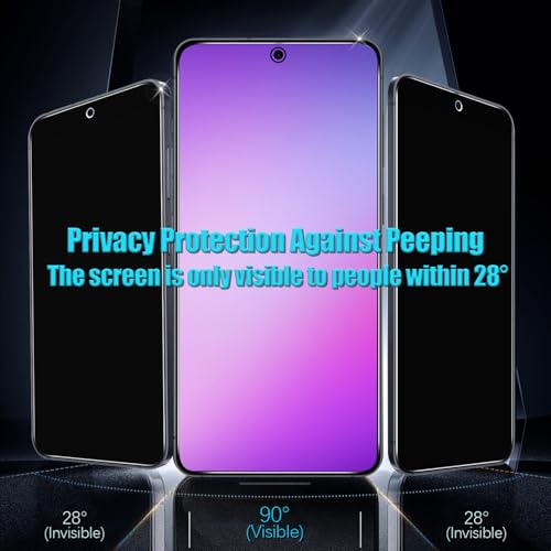 [3 Pack for  Galaxy S23 Privacy Screen Protector Tempered Glass, NO Bubbles, Fingerprint Unlock, Anti Spy, Anti-Scratch, Easy install