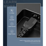 6 Ft 10 Amps 125 Volts 3 Prong Ac Power Cord Cable For Tv, Computer, Monitor, Printer, Radio, Samsung, Dell, Vizio, Lg, Asus, Laptop, Electronics And More (10A 125V 18Awg)