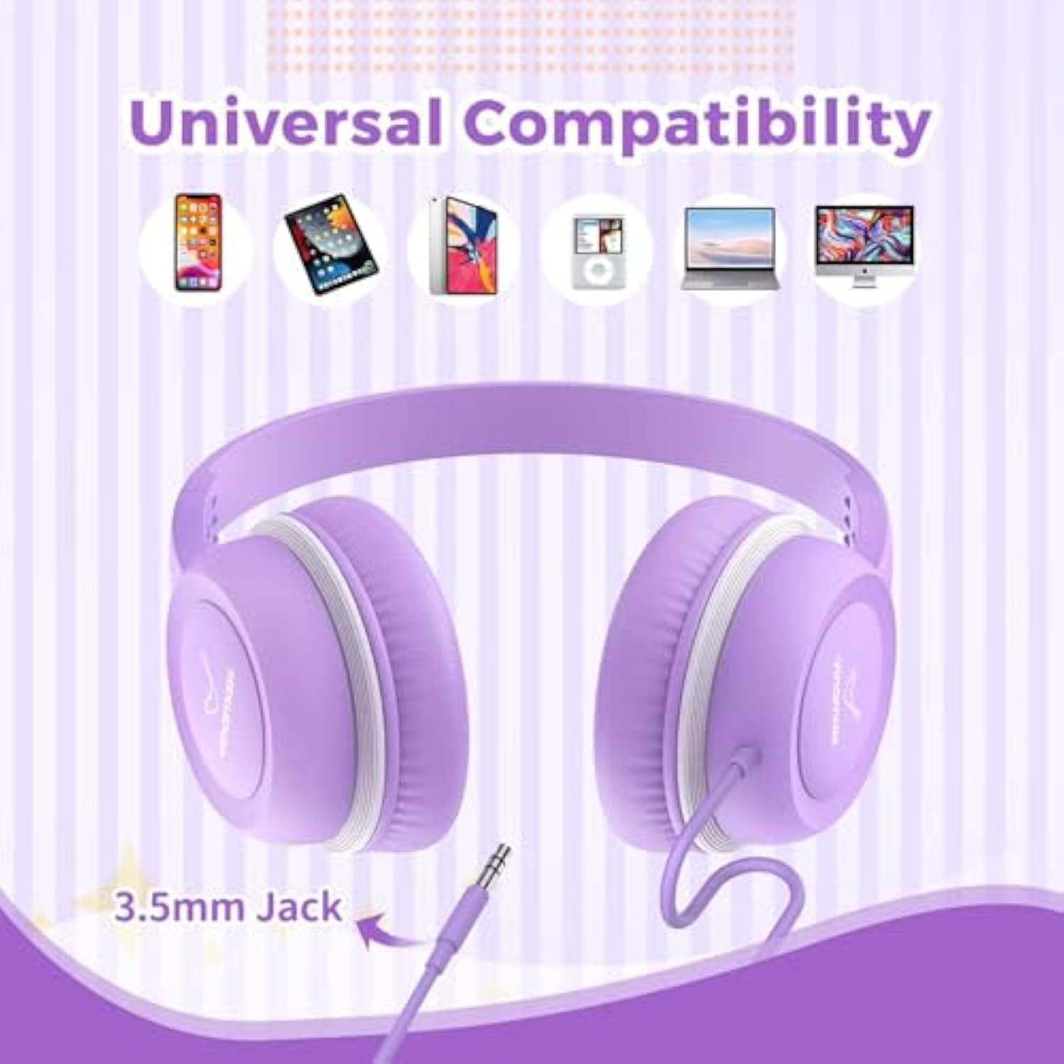 Kids Headphones, Ear Headphones For Kids, With Safe Volume Limiter 85Db, Adjus