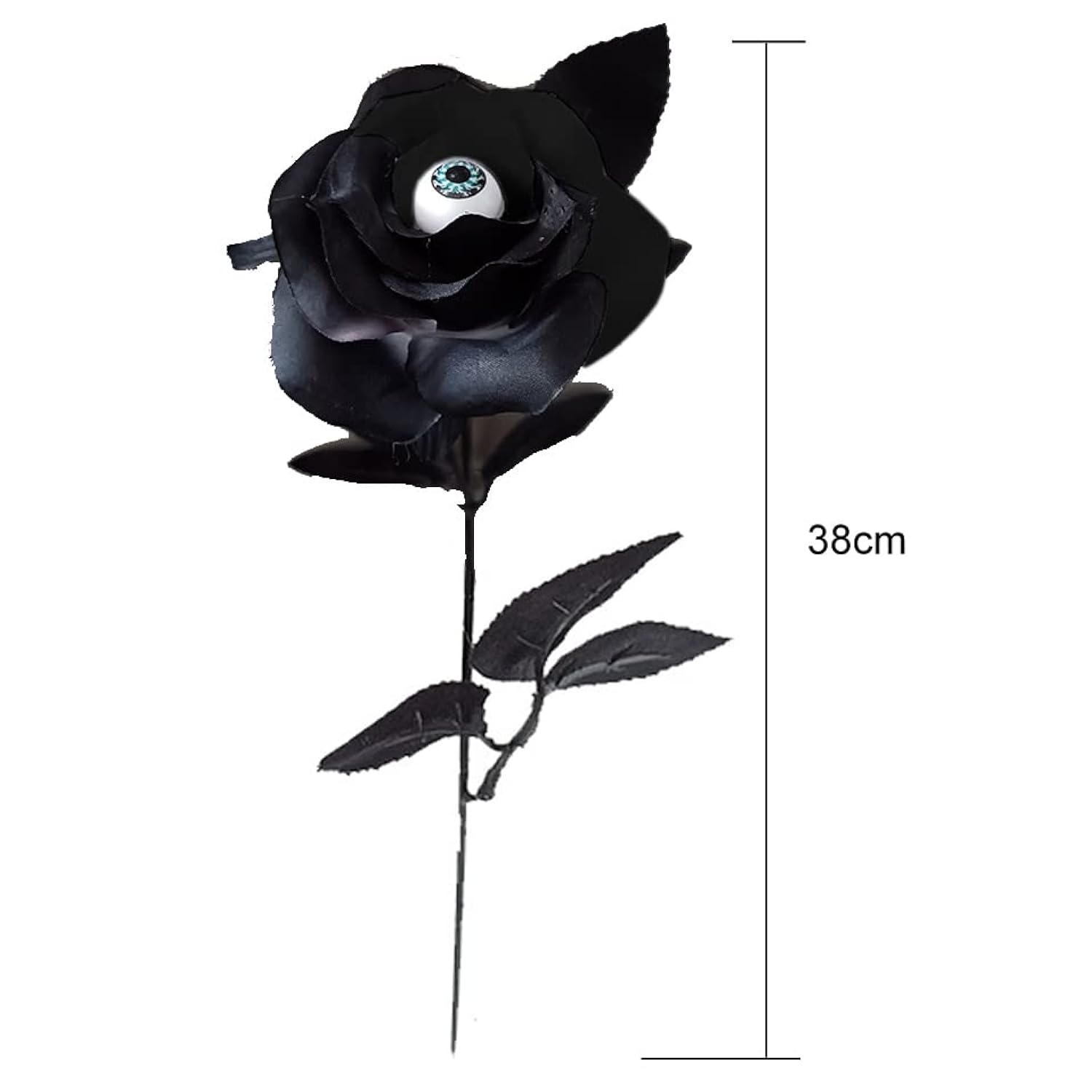 6 Pieces Halloween Faux Rose With Eyeballs Artificial Flowers Roses With Eyeball Halloween Simulation Flower Fake Rose Flowers Artificial Rose Bouquet For Halloween Cosplay Party, Black