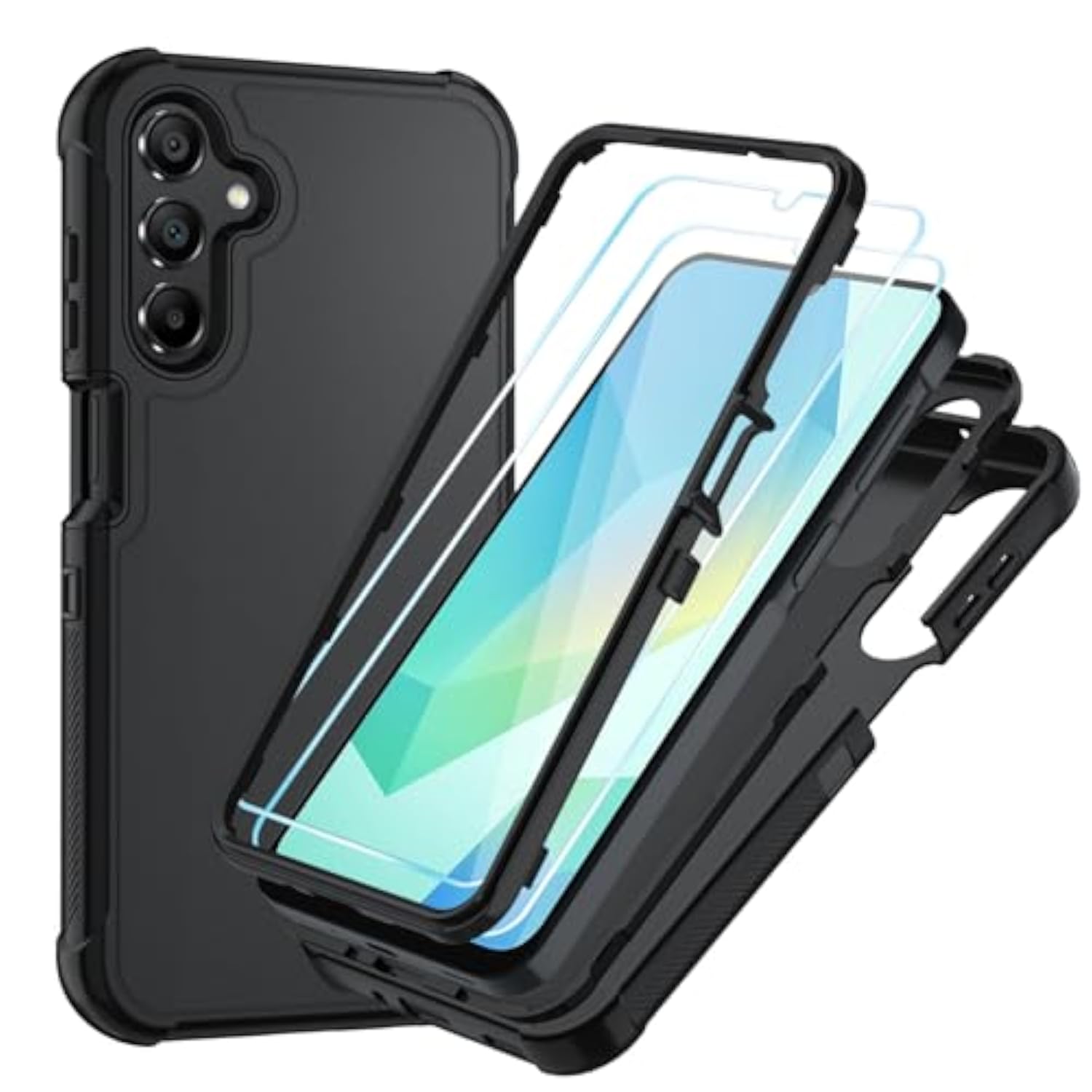 Samsung Galaxy A16 5G Phone Case, Black and Black Color, Rugged Protection