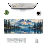 Gaming Mouse Pad, Large Non-Slip Rubber Base Mousepad, Keyboard Mouse Mat, Desk Pad With Stitched Edges, 31.5X11.8Inch,Mountain River