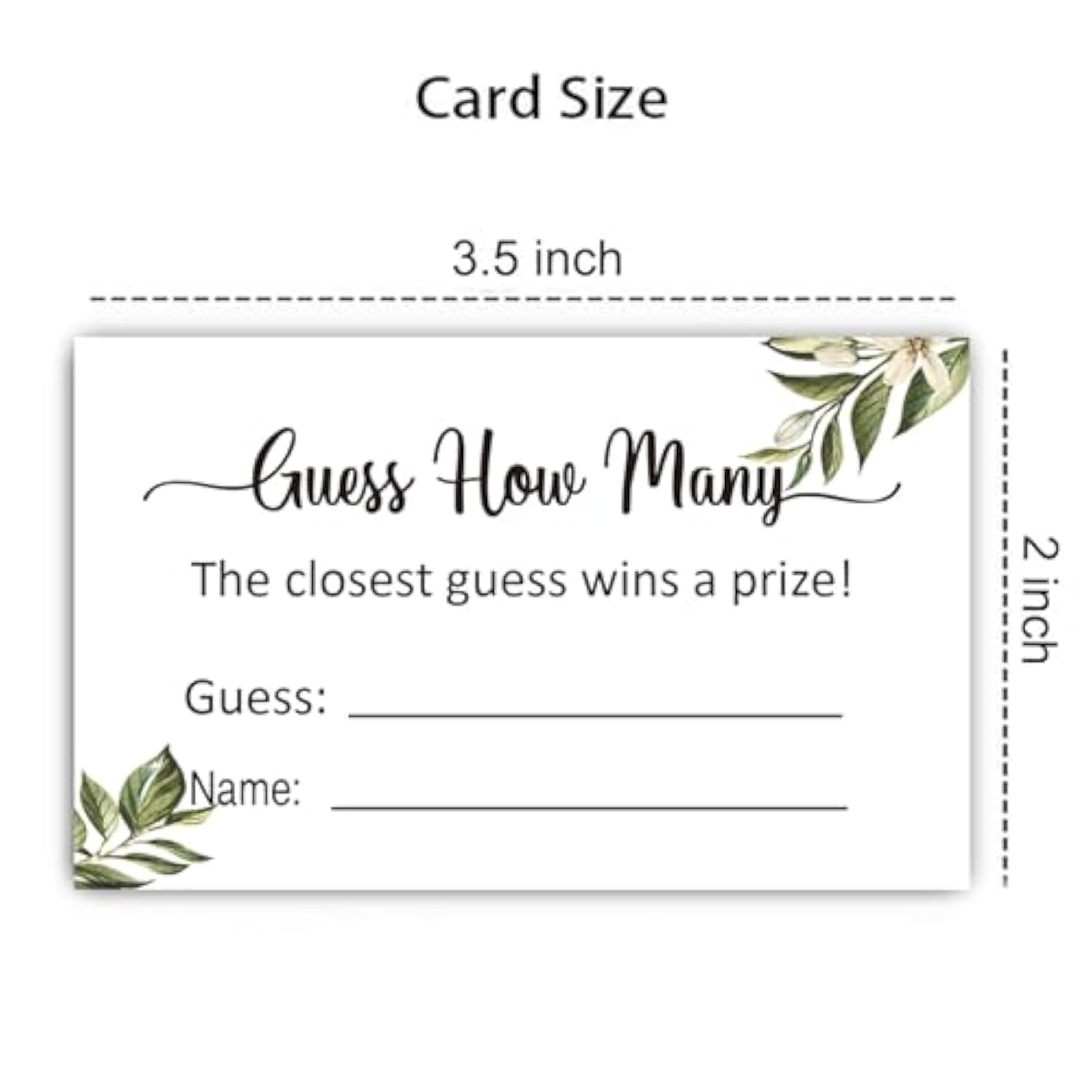 Guess How Many Game Cards, Baby Shower Game Cards (Minimalist) 3.5" X 2" (50 Pieces)