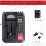 20V Max Battery Charger Replacement For Porter-Cable 20V Lithium Battery Pcc685L Pcc680L Pcc681L Pcc682L, Compatible With Black&Decker Lcs1620 20Volts Li-Ion Battery Charger Lbxr20 Lbx4020