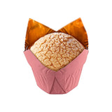 Party Hippo Gold Tulip Cupcake Liners 100 Pcs Baking Paper Cups Holders Greaseproof Muffin Cases Wrappers For Wedding Birthday Party Baby Shower (Pink)
