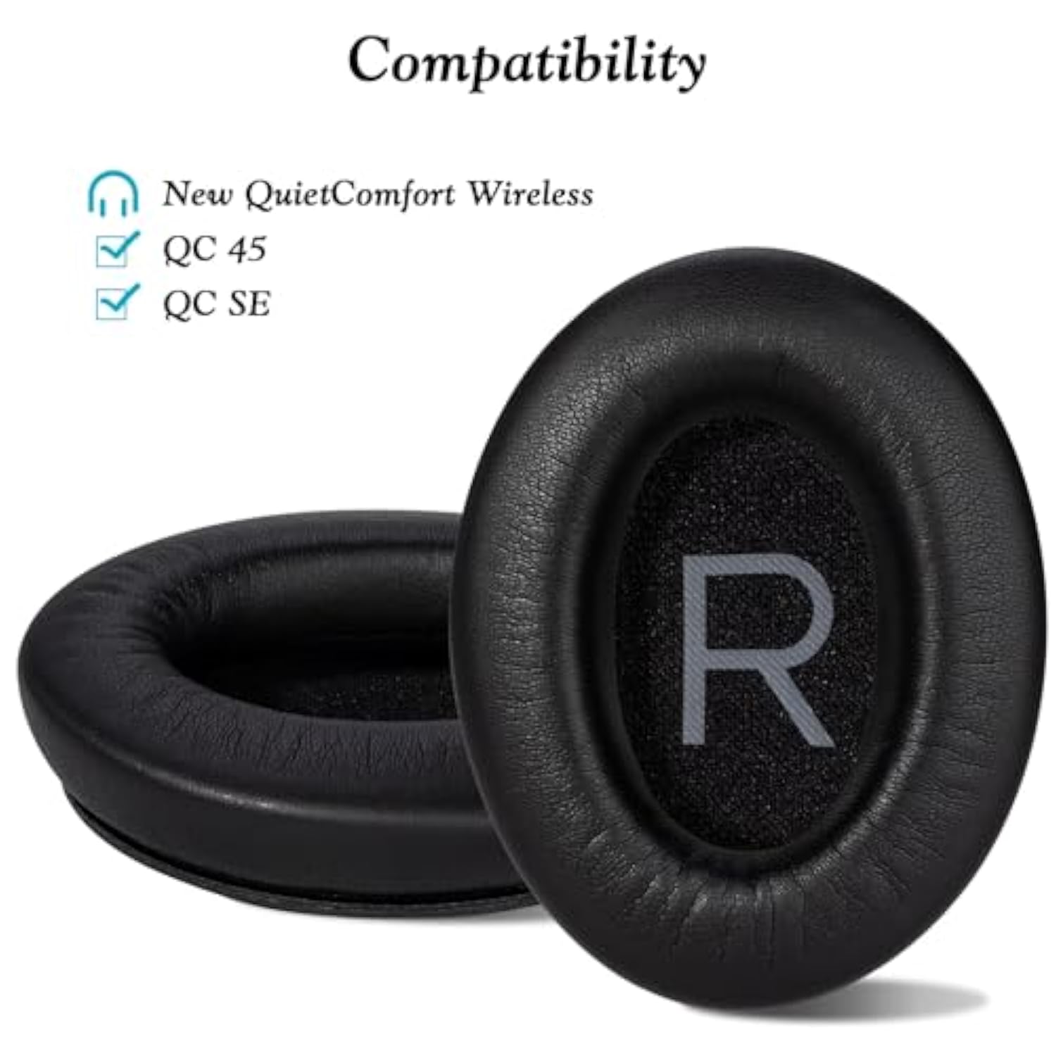 Ear Pads Replacement For Bose Qc45 Headphones - Earpads For Bose Quietcomfort 45/Quietcomfort Se (Qc Se)/New Quiet Comfort Wireless Over-Ear Headphones, Black