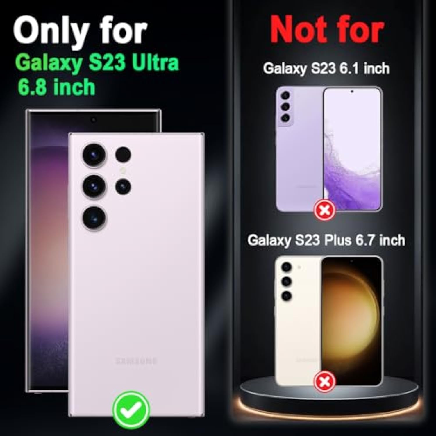 Compatible With Galaxy S23 Ultra 5G Case,Glow In The Dark Three Layer Heavy Duty Shockproof Protection Hard Plastic Bumper+Soft Silicone Case For Samsung Galaxy S23 Ultra,Dark