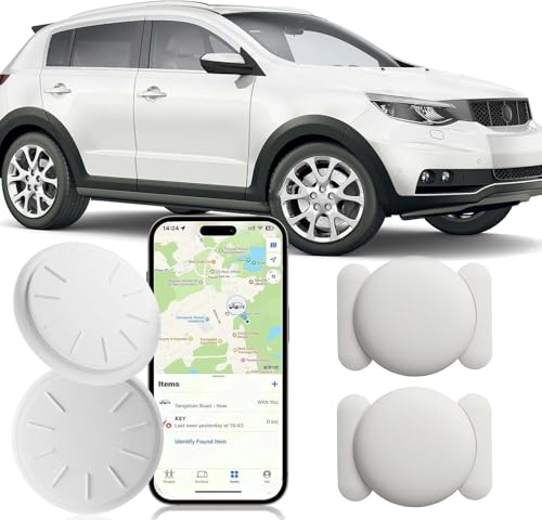 Car Gps Tracking Device For Vehicles, Real Time Gps Tracker For Car, Work With Find My (Ios Only),Hidden Mini Gps Tracker (White, 2Pcs)