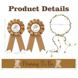 Bear Theme Mom To Be Sash For Baby Shower Decorations Dad To Be Pin And Flower Crown Headband Cute Satin Baby Shower Sash For Gender Reveals Party Favors Pregnancy Props Keepsake (Brown)