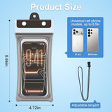 Waterproof Phone Pouch 2 Pack, IPX8 Universal Phone Dry Bag Case Floating Swimsuit Protector for Beach, Travel Essentials(Black)