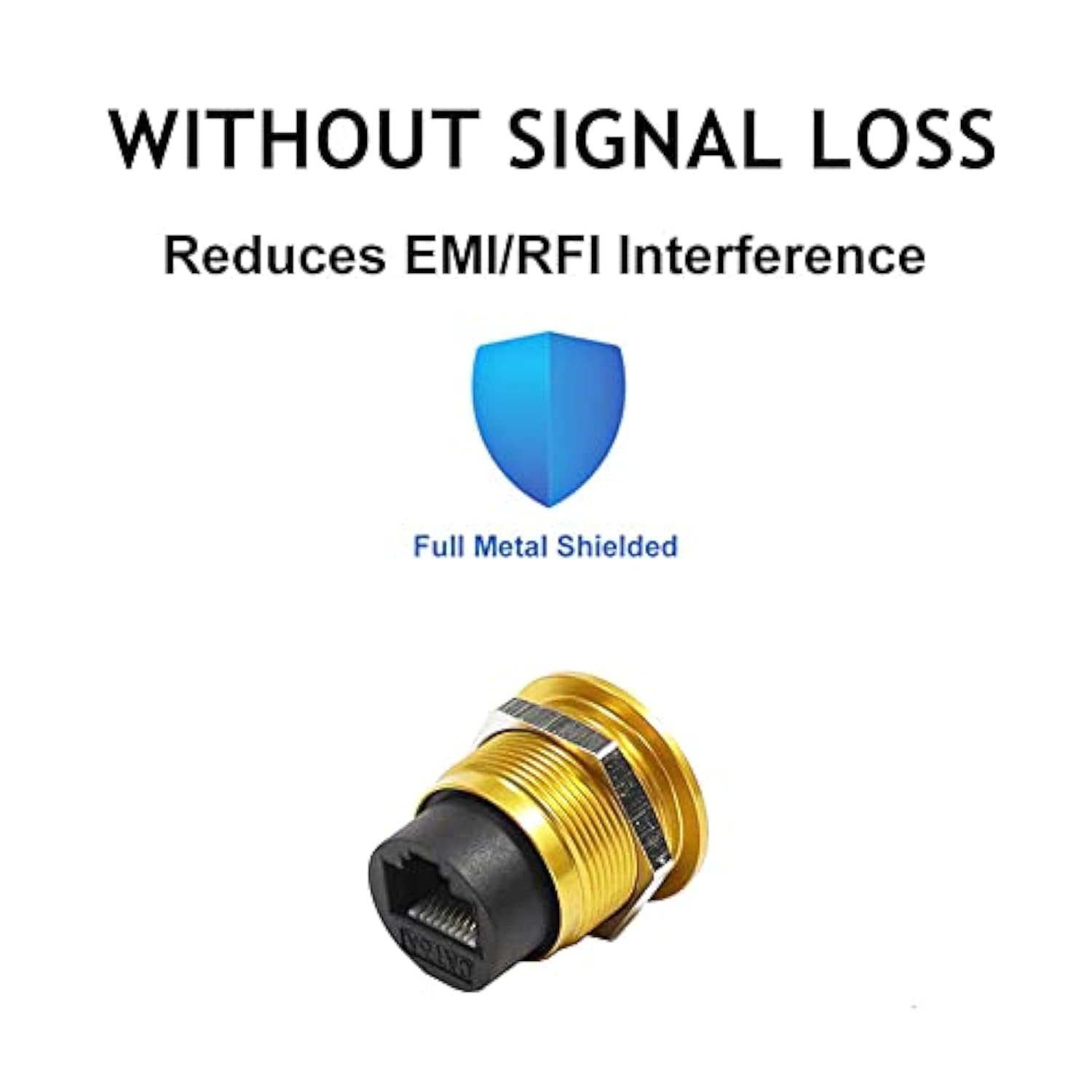 2Pcs Rj45 Shielded Panel Mount Connector, Cat6A Ethernet Lan Pass Through Coup