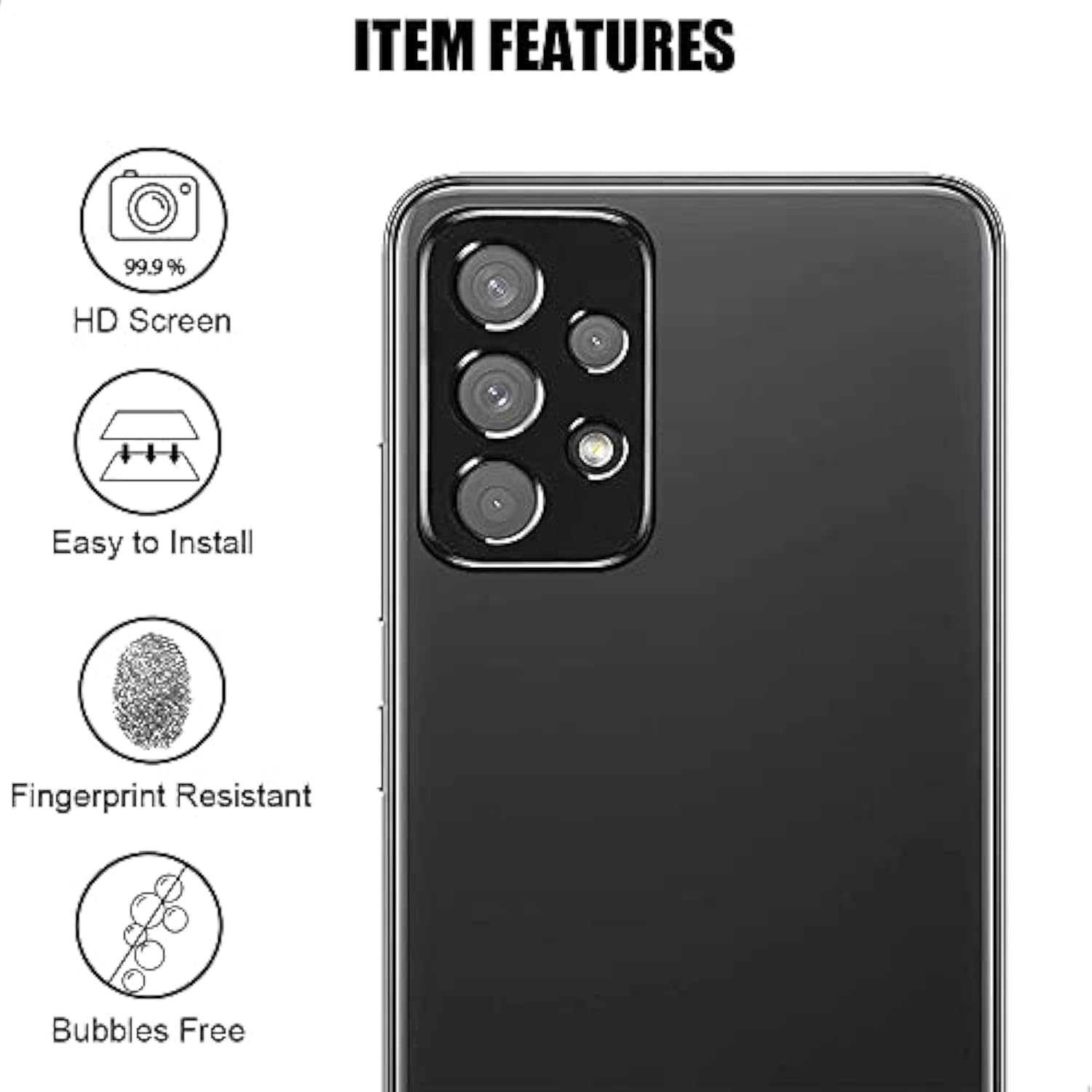 (3+3) For Samsung Galaxy A32 5G (3 Pack) Privacy Screen Protector Anti Spy Private Tempered Glass Film With Camera Lens Protector, Anti Scratch