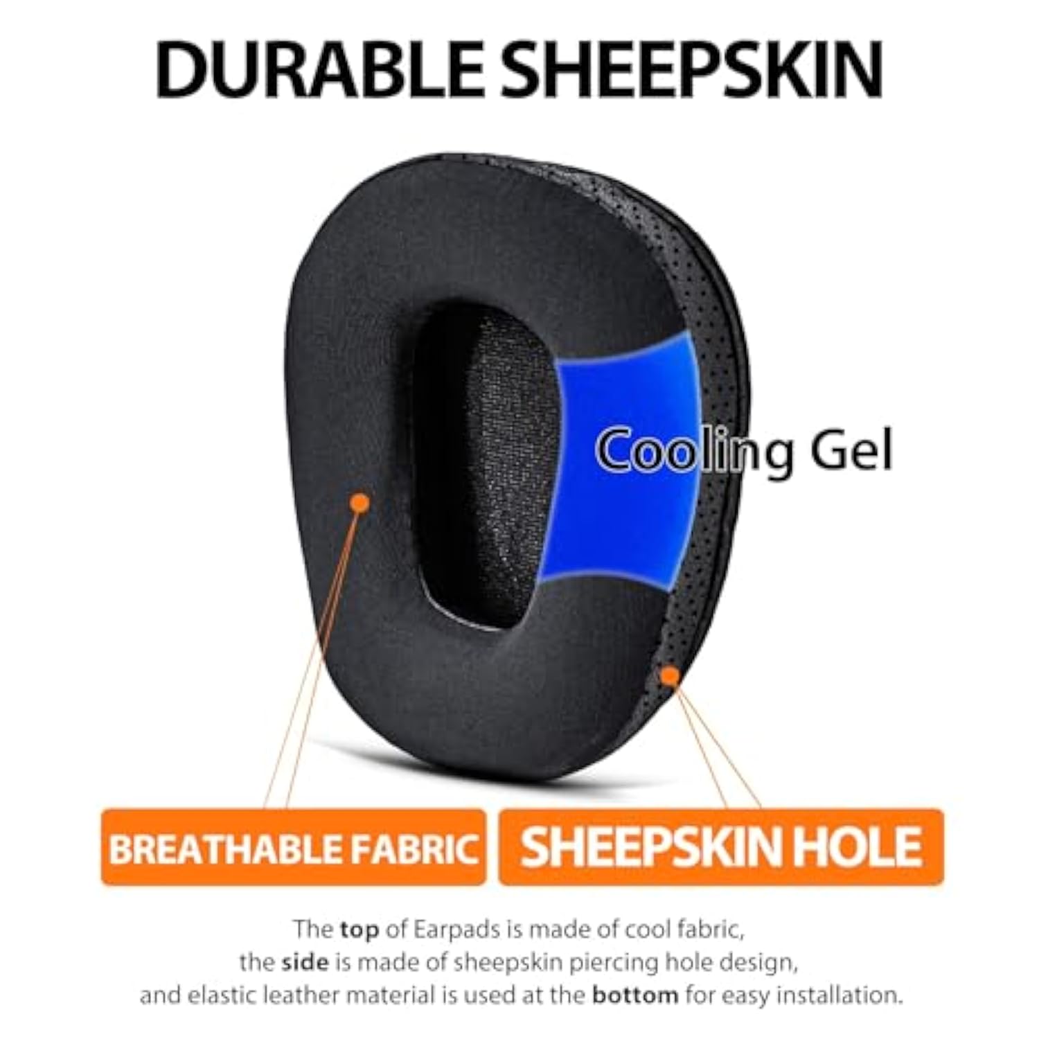 B450-Xt B550-Xt Kit Replacement Ear Pads Cushion Compatible With B450-Xt B550Xt Headset I B450 B550 Xt Accessories (Cooling Gel Foam/Sheepskin Leather)