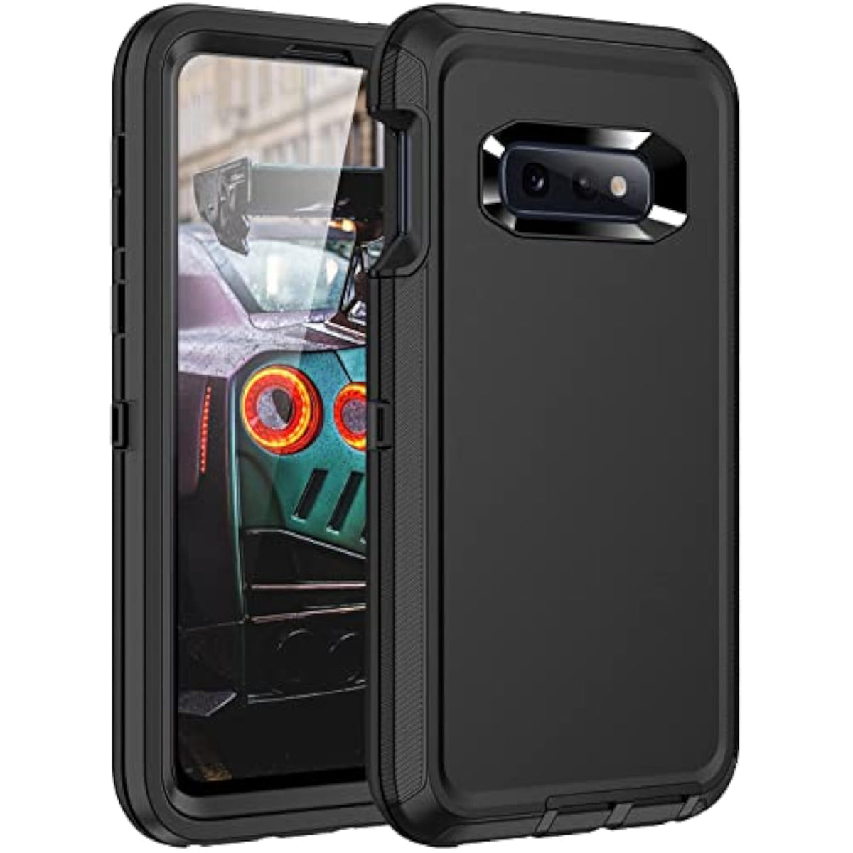 For Galaxy S10E Case,Shockproof Dropproof Dustproof,3-Layer Full Body Protection Heavy Duty High Impact Hard Cover Case For Samasung Galaxy S10E,Black