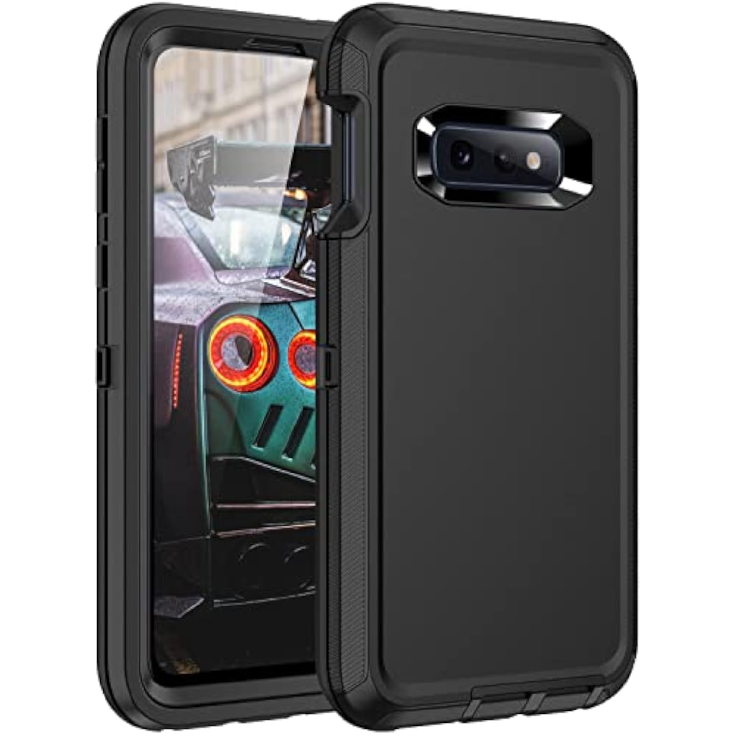 Galaxy S10e Case, 3-Layer Full Body Protection Heavy Duty High Impact Hard Cover Case for Samsung Galaxy S10e, Black