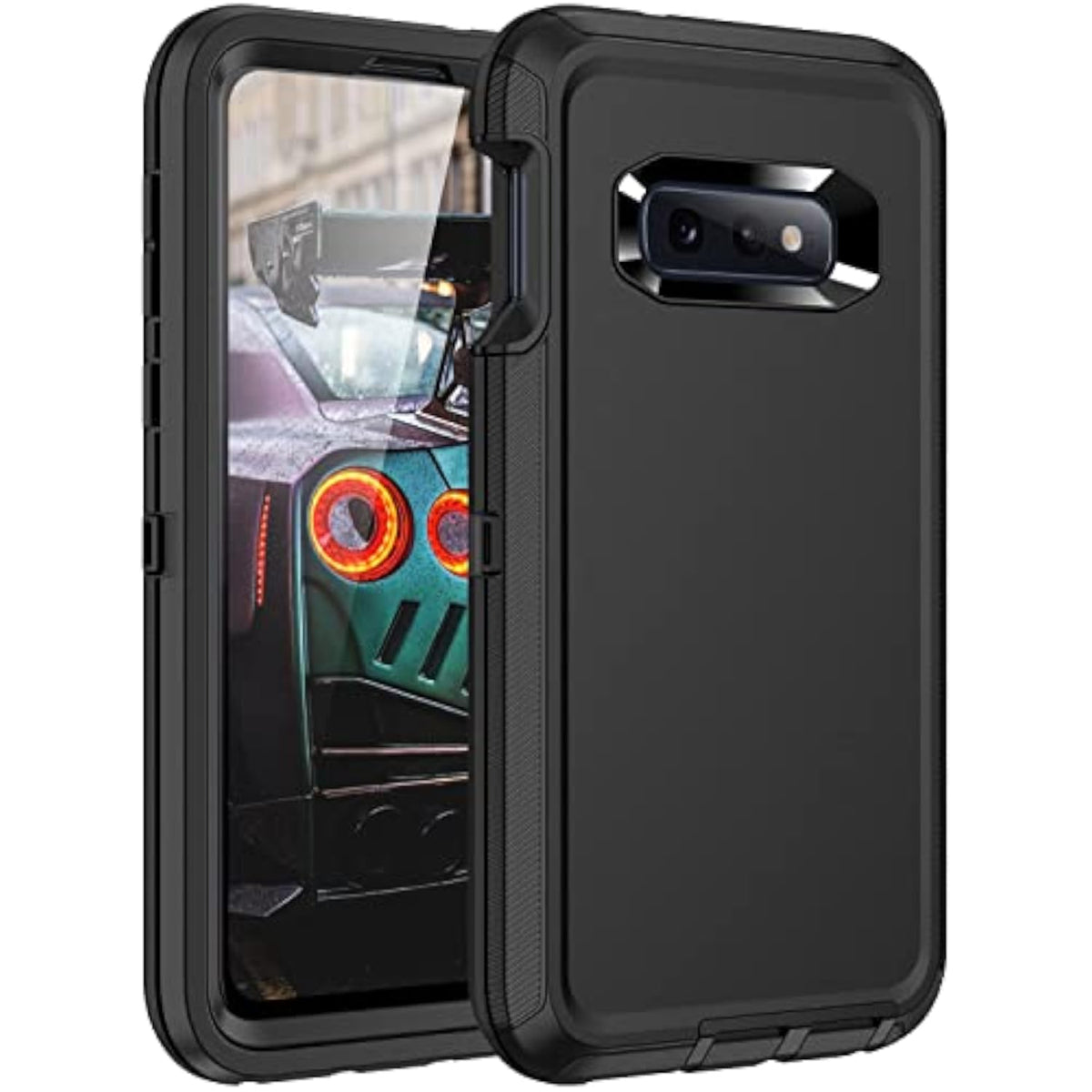 Galaxy S10e Case, 3-Layer Full Body Protection Heavy Duty High Impact Hard Cover Case for Samsung Galaxy S10e, Black