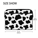 Alaza Black And White Cow Print Laptop Case Bag Sleeve Portable Crossbody Messenger Briefcase Convertible W/Strap Pocket For Macbook Air Pro Surface Dell Asus Hp Lenovo 14-15.4 Inch