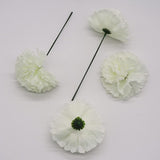 50 Pack Artificial Silk Carnation Picks ?Artificial Flowers Carnation Heads With Stems For Diy Flower Wall Wedding Bouquets Centerpieces Arrangements Decorations (Ivory White)