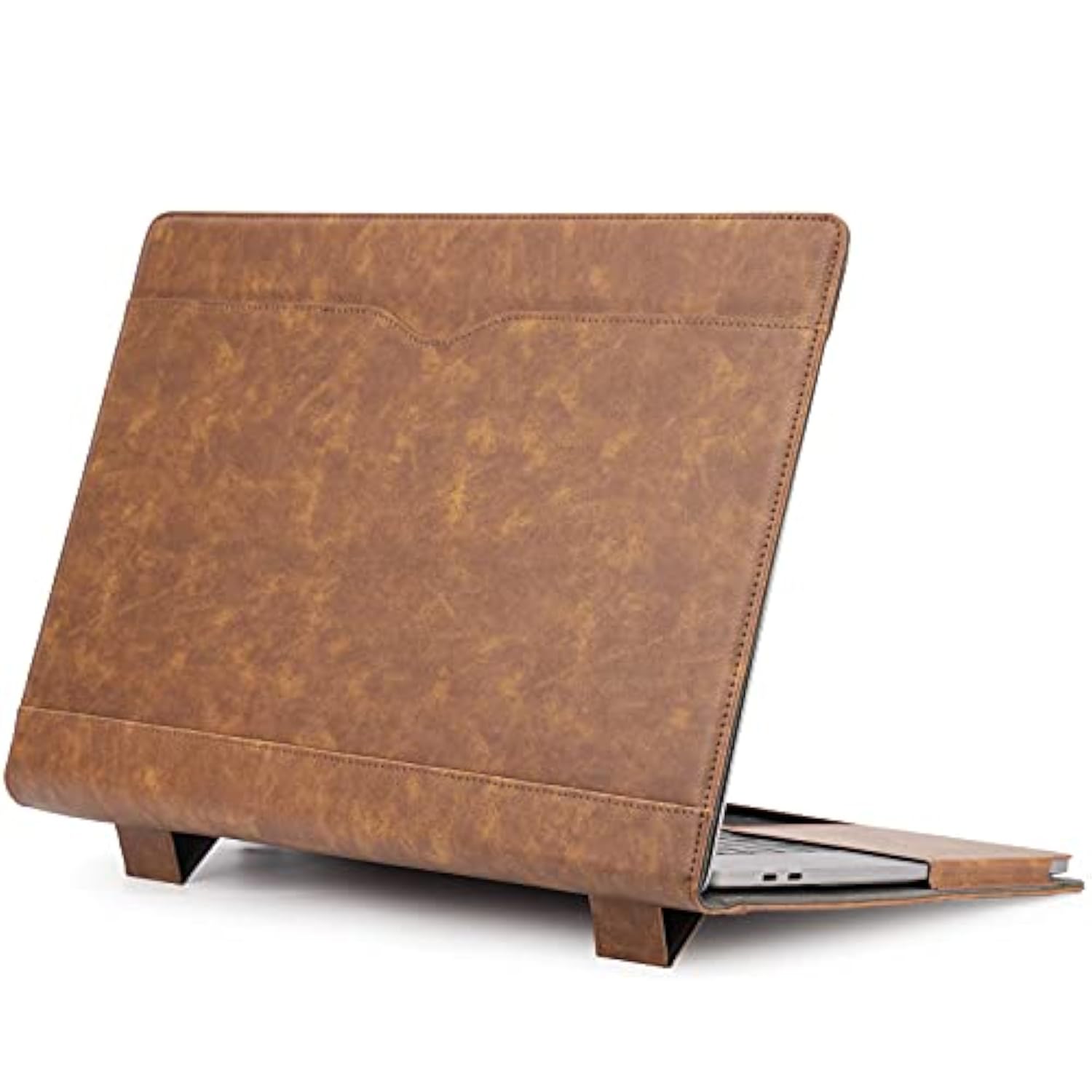 Tytx Compatible With Macbook Pro Leather Case 16 Inch 2019 2020 A2141 With Touch Id Laptop Sleeve Protective Folio Book Cover With Vents, Brown