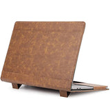 Tytx Compatible With Macbook Pro Leather Case 16 Inch 2019 2020 A2141 With Touch Id Laptop Sleeve Protective Folio Book Cover With Vents, Brown