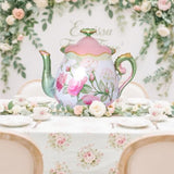 Étincelle Diy Helium-Ready Teapot Balloon Foil Pink And Green Floral Design, Lets Par-Tea 2 Pcs Suspended Spring Tea Time Lowtea Diy Party Balloons Theme Baby Shower First Birthday Decoration