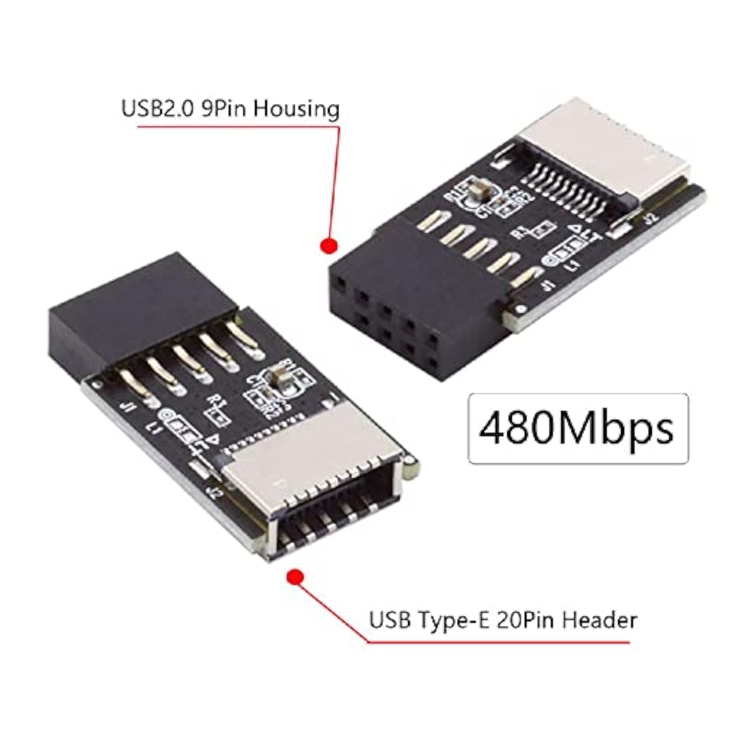 cablecc USB 3.1 Front Panel Socket Key-A Type-E to USB 2.0 9Pin 10Pin Mainboar