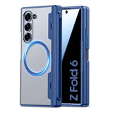 for  Galaxy Z Fold 6 Case with MagSafe, [Screen Protection] [Hinge Protection] Translucent Strong Magnetic Shockproof Case for Galaxy Z Fold 6