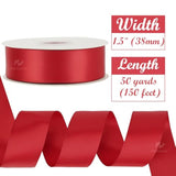 Red Ribbon 1-1/2 Inch Satin Ribbon, Red Double Faced Satin Ribbon For